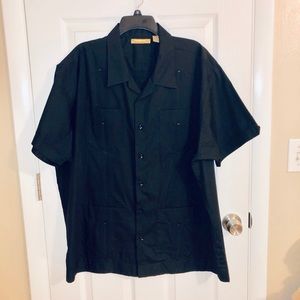 Men’s Black Guayabera Shirt